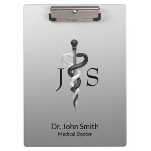 Porte-bloc Médicale Classy Noble Elegant Noir Blanc Asclepius