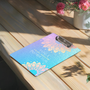 Porte-bloc Méditation Yoga Instructeur Rose Gold Foil Mandala
