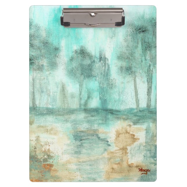 Porte-bloc Mémoire, peinture abstraite d'art d'arbres de (Devant)