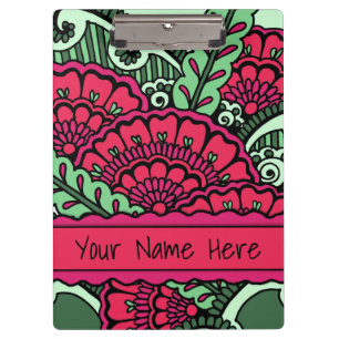 Porte-bloc Mention rose chaud vert Zen Mandala Art Classroom