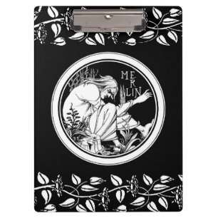 Porte-bloc Merlin imaginaire Art Nouveau