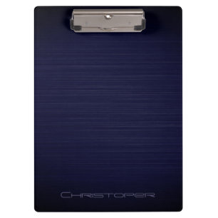 Porte-bloc Métal perforé bleu élégant personnalisé