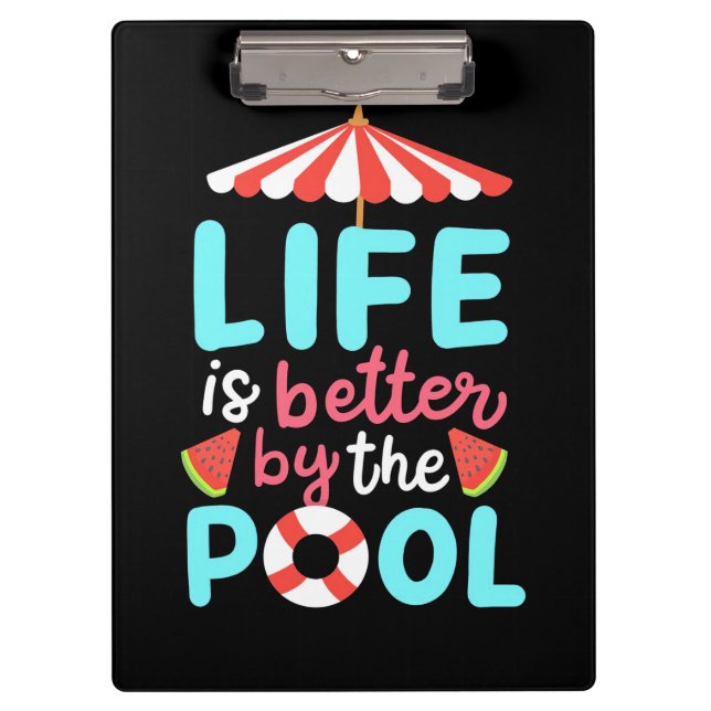 Porte-bloc Mieux Vivre Au Bord De La Piscine (Devant)