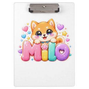 Porte-bloc Mignon Kawaii Milo Nom de Chien Rose Pastel Étince