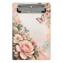 Porte-bloc mini floral rose – Papeterie de fleurs