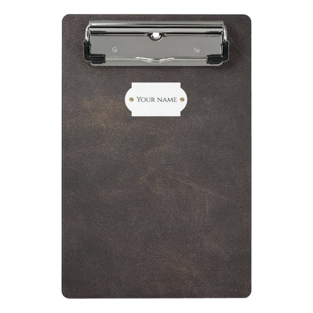 Porte-bloc Mini porte - bloc en cuir gris (Devant)