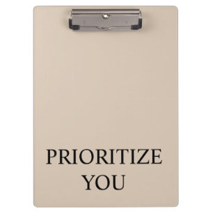 Porte-bloc Minimal Prioriser Vous Citation Beige