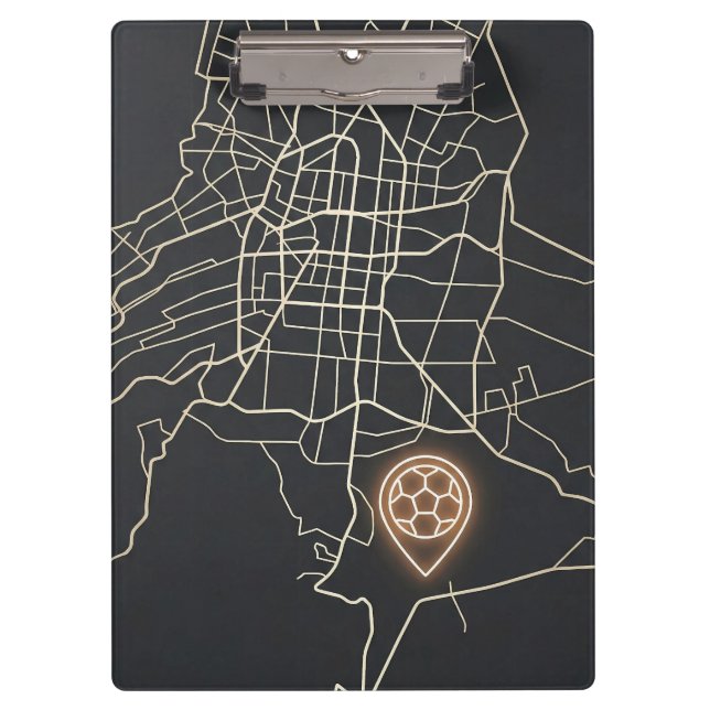 Porte-bloc Minimalist NYC Soccer Map Pin Line Art (Devant)