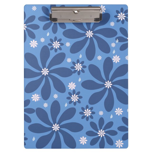 Porte-bloc Modèle Floral Bleu - Accès Élégant (Devant)