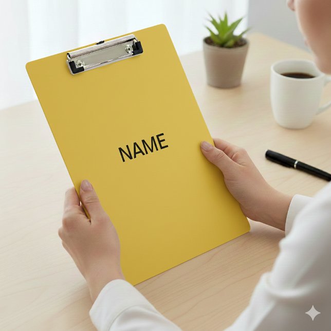 Porte-bloc Modern Metallic Gold Clipboard with Custom Text (Modern Metallic Gold Clipboard with Custom Text)