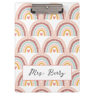 Porte-bloc Modern Rainbow Teacher Ajouter Votre Nom