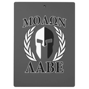 Porte-bloc Molon Labe Spartan Mask Armor Laurels Monochrome