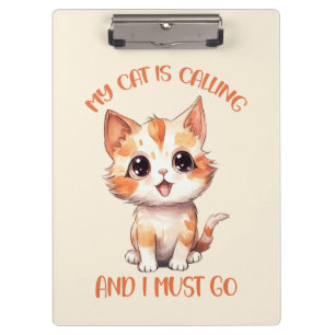 Porte-bloc Mon Chat Appelle Un Chat Orange Cute