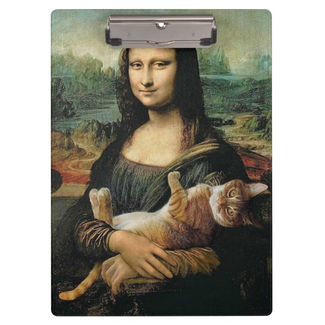Porte-bloc Mona Lisa tenant son chat Leonardo da Vinci (Devant)