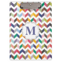 Monogram Teachers Clip board Chevron Motif