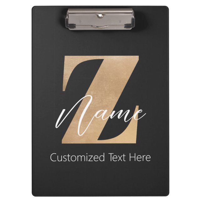Porte-bloc Monogram with Initial Z & Custom Name Personalized (Devant)