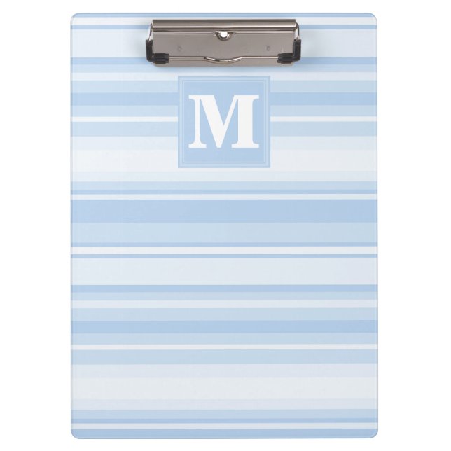 Porte-bloc Monogramme Bleu rayures (Devant)