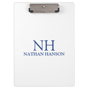 Porte-bloc Monogramme bleu simple moderne