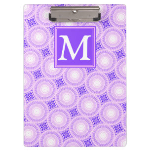Porte-bloc Monogramme cercles violets motif
