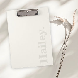 Porte-bloc Monogramme Classic Élégant Minimal Ivory Blanc Nom