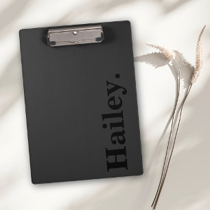 Porte-bloc Monogramme Classic Élégant Minimal Nom noir