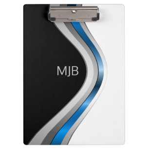 Porte-bloc Monogramme Courbes lisse Motif métallique moderne