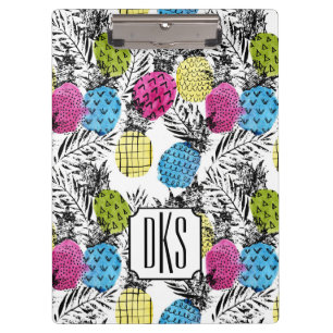 Porte-bloc Monogramme d'ananas et de palmettes   d'art de