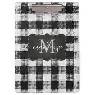 Porte-bloc Monogramme de Buffle Blanc Noir Moderne
