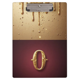 Porte-bloc Monogramme de lettre O pailleté avec liquide qui c