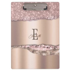 Porte-bloc Monogramme de Parties scintillant Gold Diamonds Ro