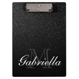 Porte-bloc Monogramme de Parties scintillant noire