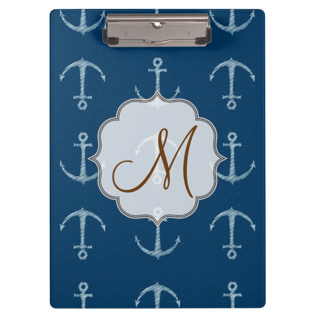 Porte-bloc Monogramme de voile d'Ancres nautiques (Devant)