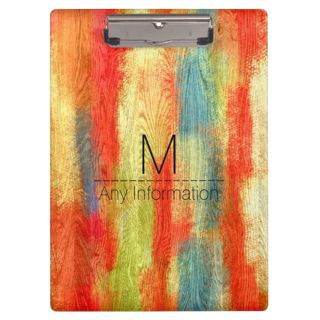 Porte-bloc Monogramme du grain de bois (Devant)