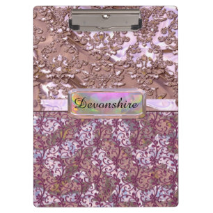 Porte-bloc Monogramme Élégant Rose français rose Flux