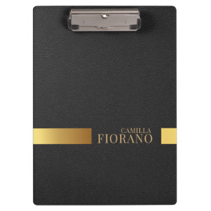 Porte-bloc Monogramme en cuir élégant de luxe doré