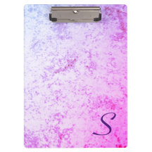 Monogramme en marbre rose et violet