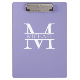 Porte-bloc Monogramme et nom Elegant Purple Personnalisé