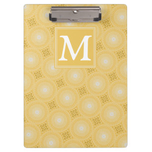 Porte-bloc Monogramme jaune cercles motif