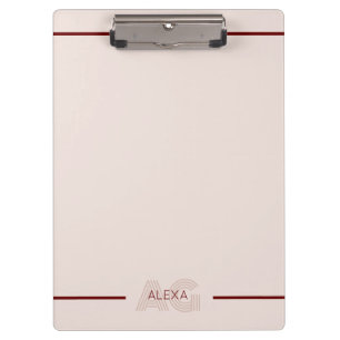 Porte-bloc Monogramme moderne beige et vin