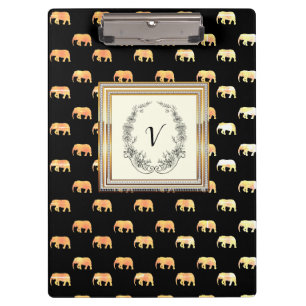 Porte-bloc Monogramme moderne Motif Black Gold