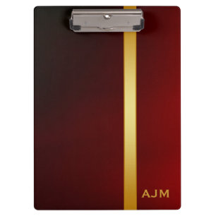 Porte-bloc Monogramme Moderne Personnalisé Blanc et Or