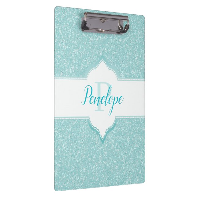 Porte-bloc Monogramme Parties scintillant turquoise (Swatch)