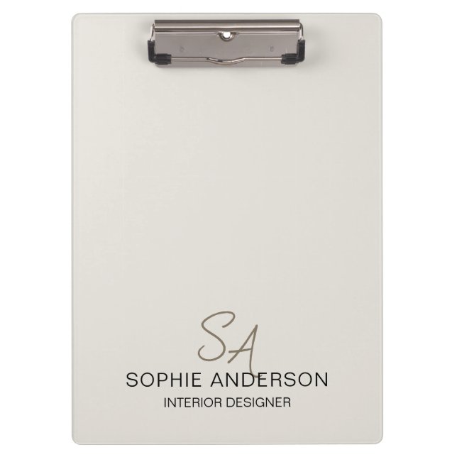 Porte-bloc Monogramme personnalisé moderne Professionnel (Devant)
