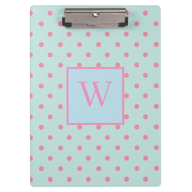 Porte-bloc Monogramme Pois tendance (Devant)