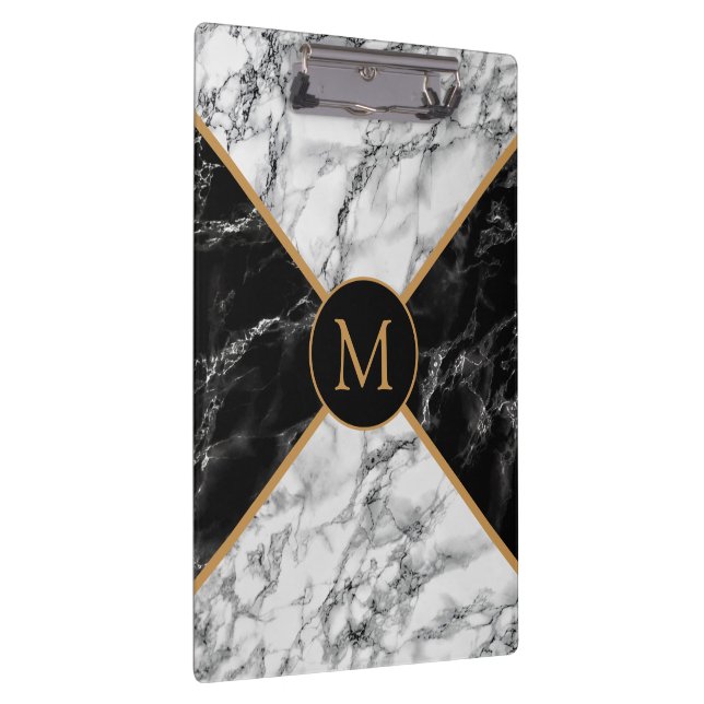 Porte-bloc Monogramme Porte - bloc avec marbre blanc noir (Swatch)
