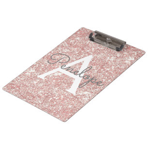 Porte-bloc Monogramme Rose de Parties scintillant Gold