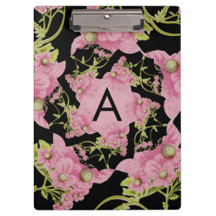 Porte-bloc Monogramme rose et noir d'Achille