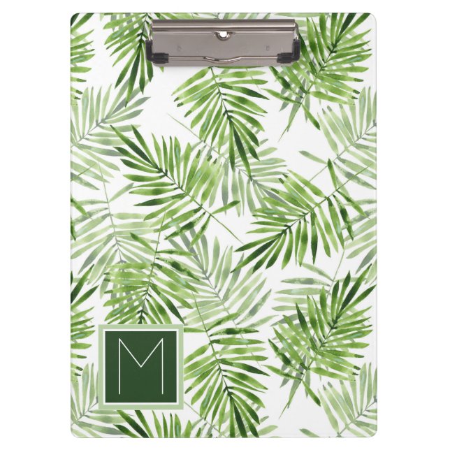 Porte-bloc Monogramme vert des palmettes | (Devant)