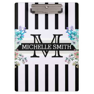 Porte-bloc Monogramme Vintage Floral Grandes Noires