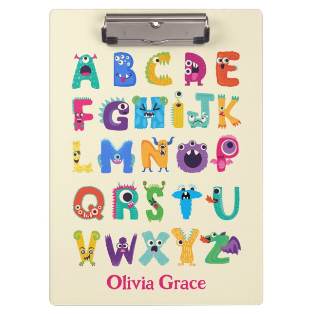 Porte-bloc Monstre Personnalisé ABC Monstres Silly Alphabet (Devant)